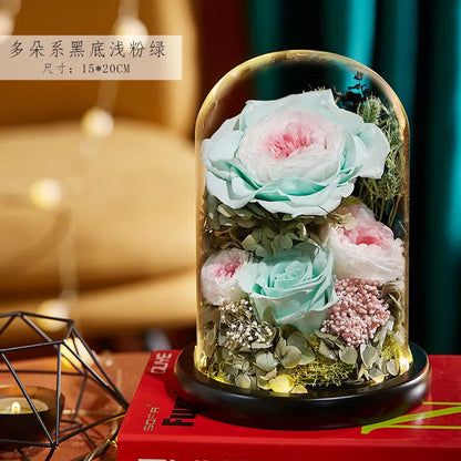 Eternal Rose Glass Dome Light Decor