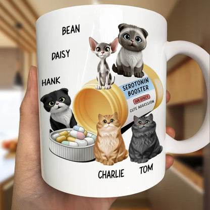 Serotonin Booster Cat Lovers - Personalized Mug