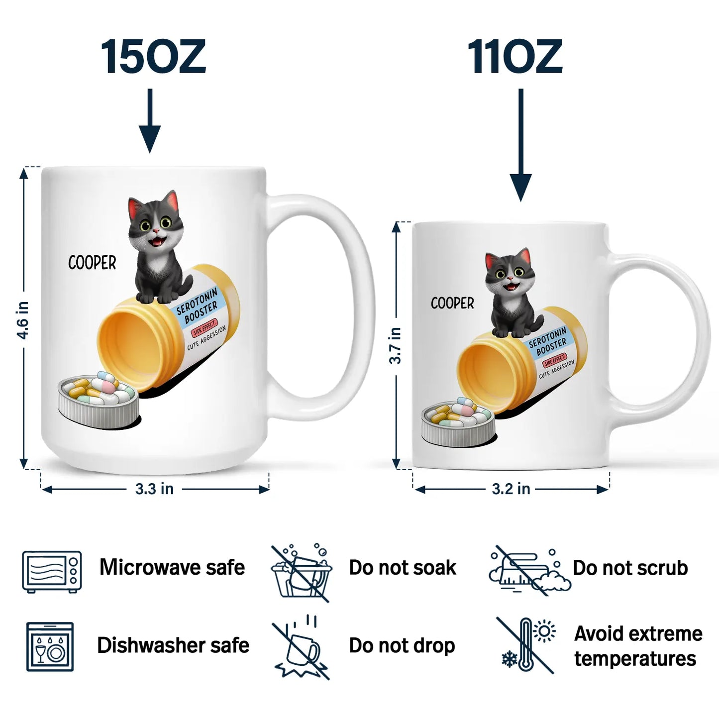 Serotonin Booster Cat Lovers - Personalized Mug