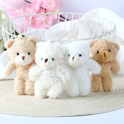 12cm Plush Teddy Bear Keychain Soft Stuffed Animal Pendant for Gifts