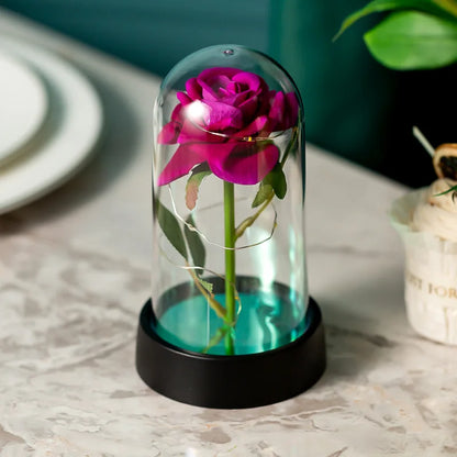 Everlasting LED Rose in Glass Dome - Romantic Gift Decor