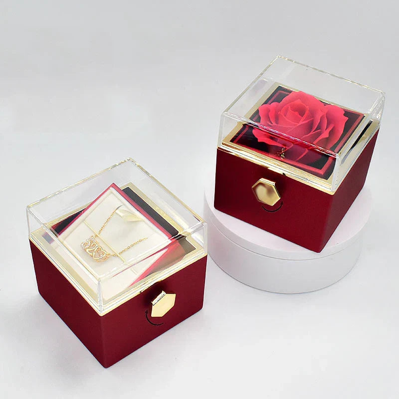 100 Languages I Love You Necklace with Rotating Rose