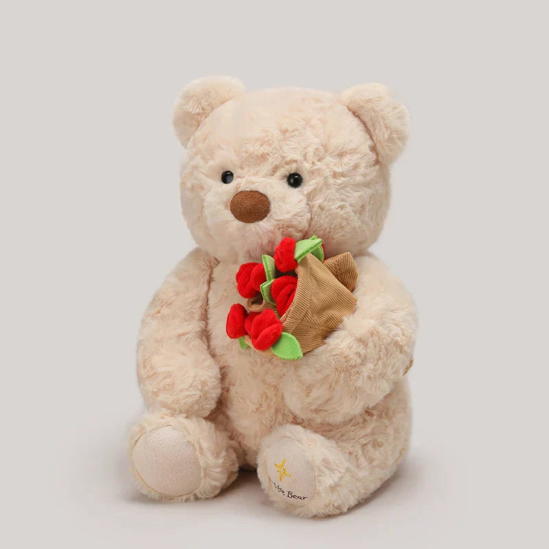 Teddy Bear with Roses Plush Toy Romantic Gift