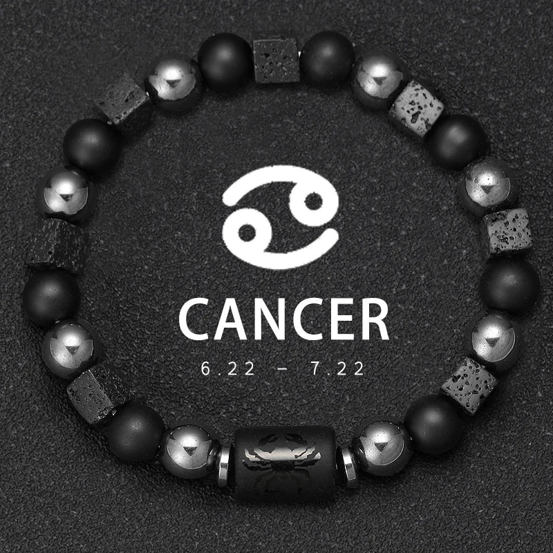 12 Zodiac Natural Stone Beaded Bracelet
