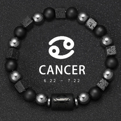 12 Zodiac Natural Stone Beaded Bracelet