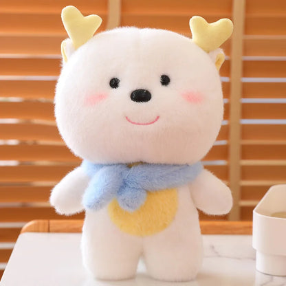 Cute White Dragon Plush Toy with Scarf - Perfect New Year Gift!