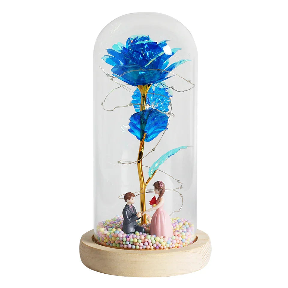 LED Enchanted Galaxy Rose in Dome - Romantic Gift