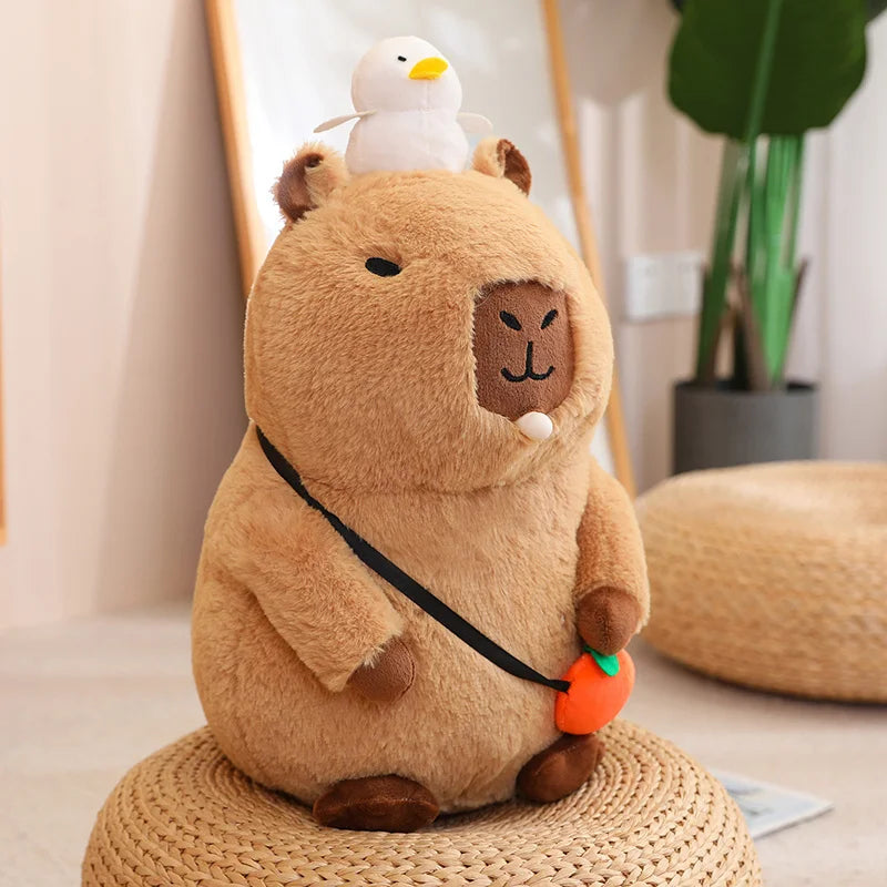 Capybara Plush Toy - Fluffy Fruit-Embracing Doll for Fun Gifts