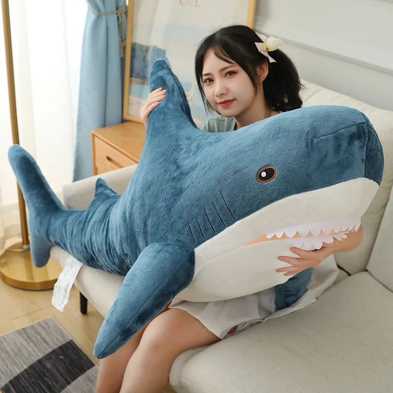 Cute Cartoon Giant Shark Whale Plush Pillow - Cozy Home Decor for Kids