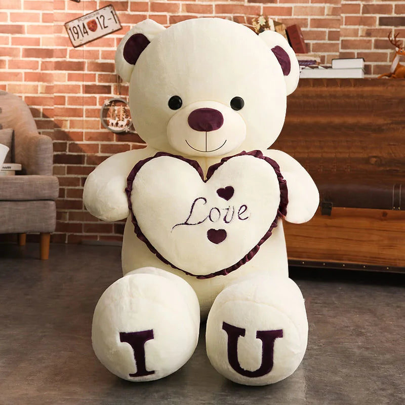 Big I LOVE YOU Bear Plush Toy Soft Huge Stuffed Doll