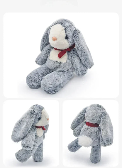 Soot Bonnie Rabbit Plush Doll - Soothing Companion with Red Ribbon