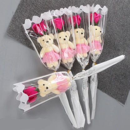 Artificial Rose Bear Soap Flower Bouquet