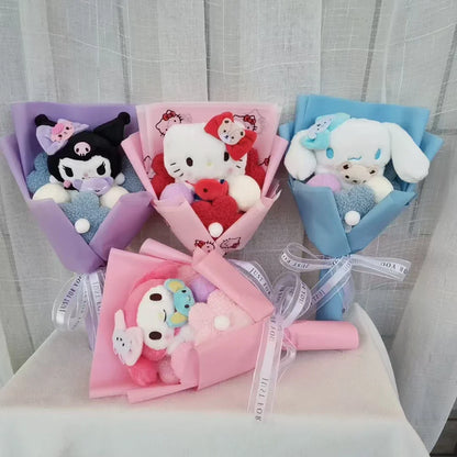 Anime Kuromi Hello Kitty Plush Doll Kawaii Bouquet Toy