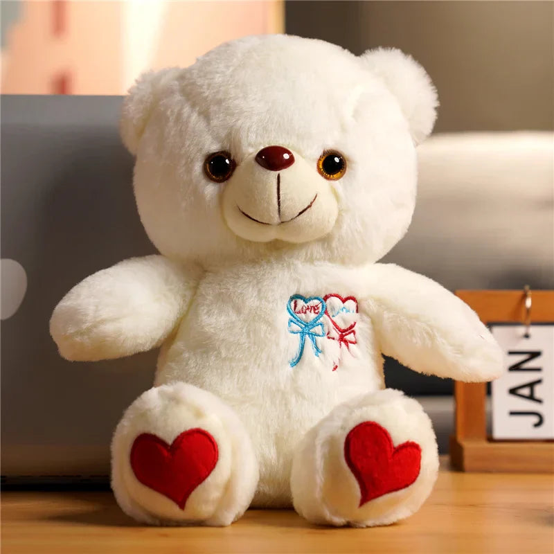 Luminous Plush Bear with Bowtie and Rose Heart 30cm