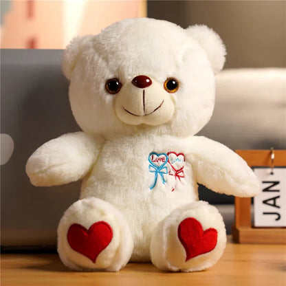 Luminous Plush Bear with Bowtie and Rose Heart 30cm