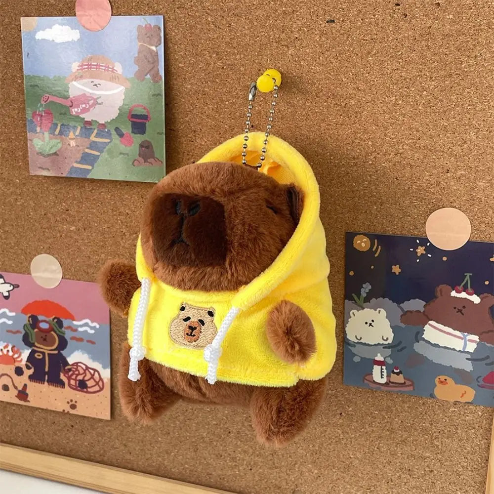 Capybara Plush Toy with Hoodie and Wings Mini Soft Stuffed Doll