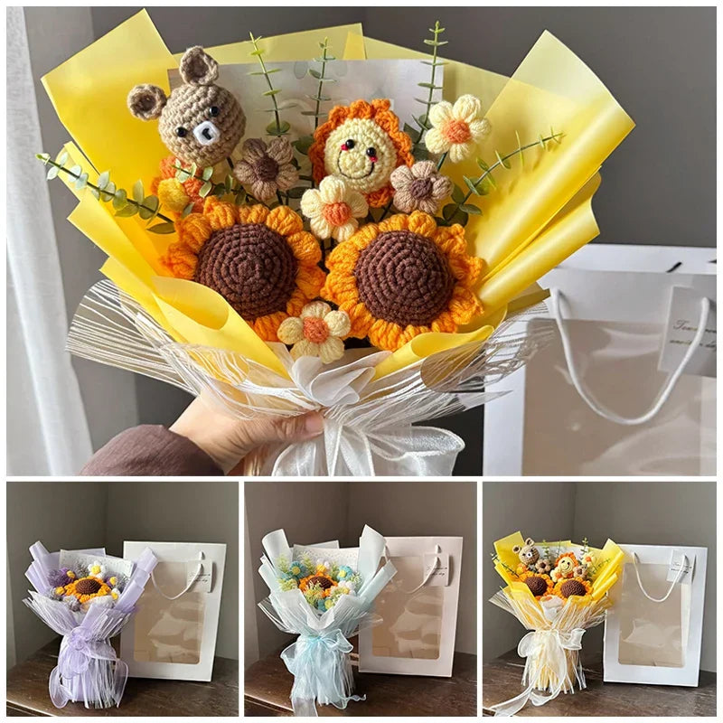Eternal Crochet Flower Bouquet for Graduation, Birthday, and Valentine's Gifts