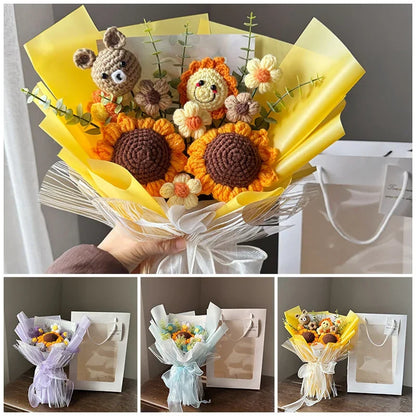 Eternal Crochet Flower Bouquet for Graduation, Birthday, and Valentine's Gifts