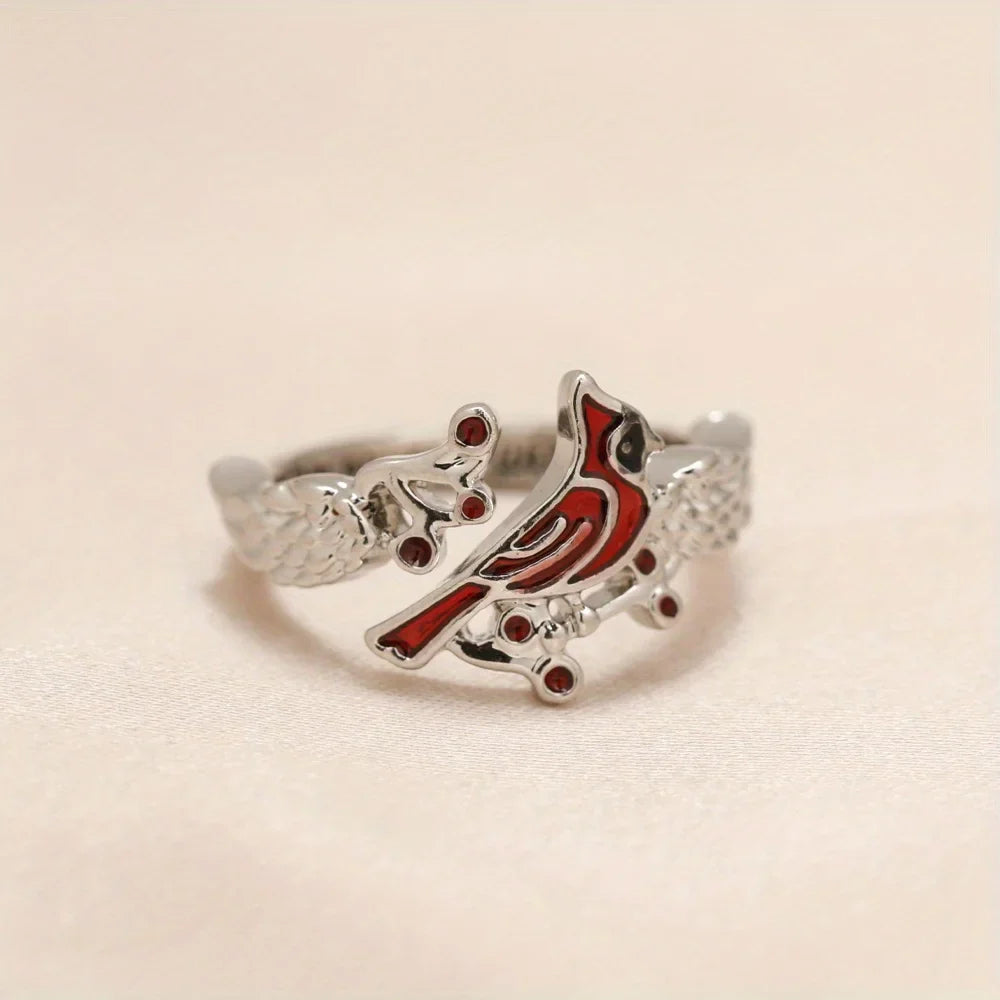 Red Bird with Red Fruit Ring
