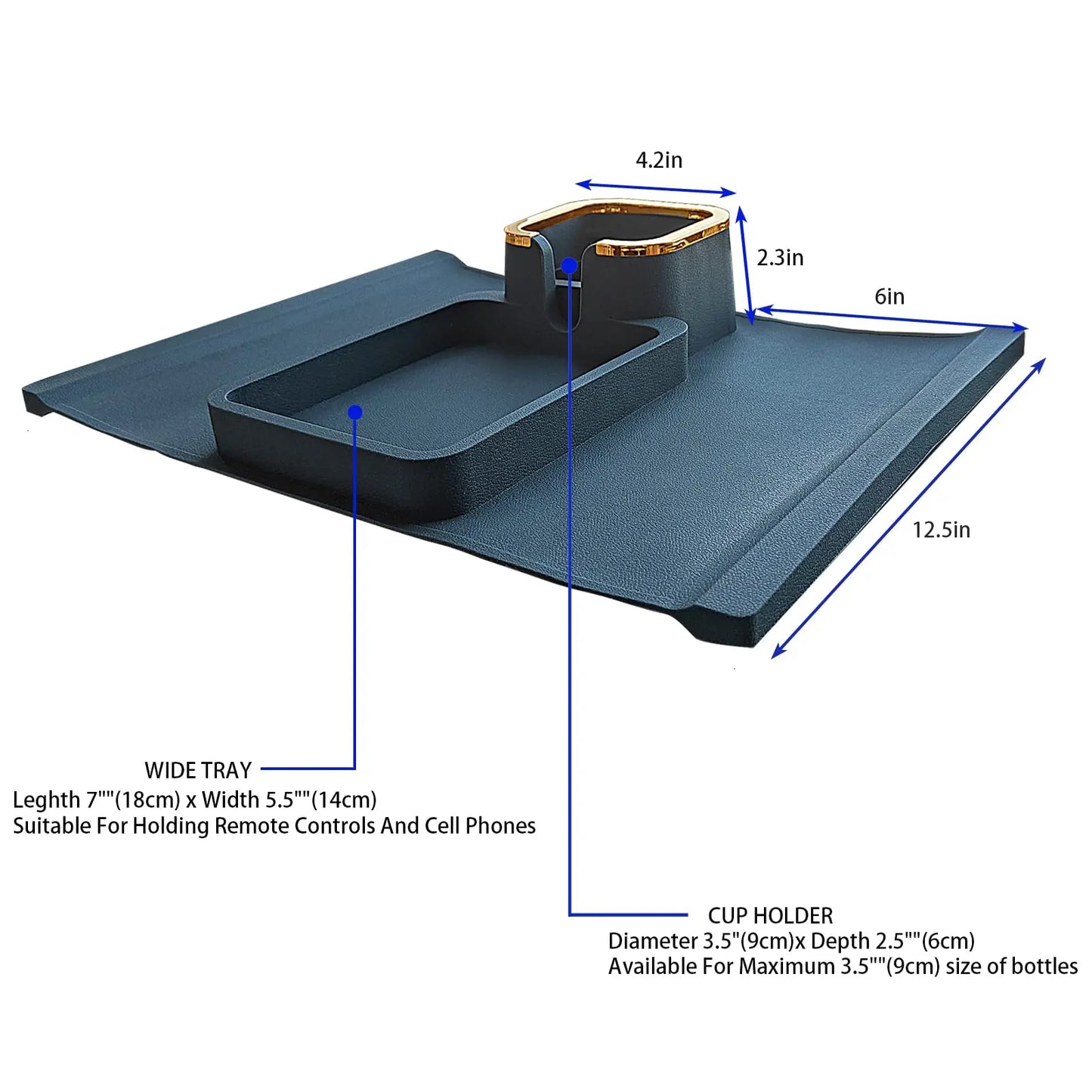 Sofa Armrest Tray With Cup Holder Spill-Proof Sofa Coaster