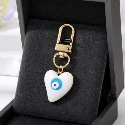 Turkish Heart Evil Eye Enamel Pendant Keychains