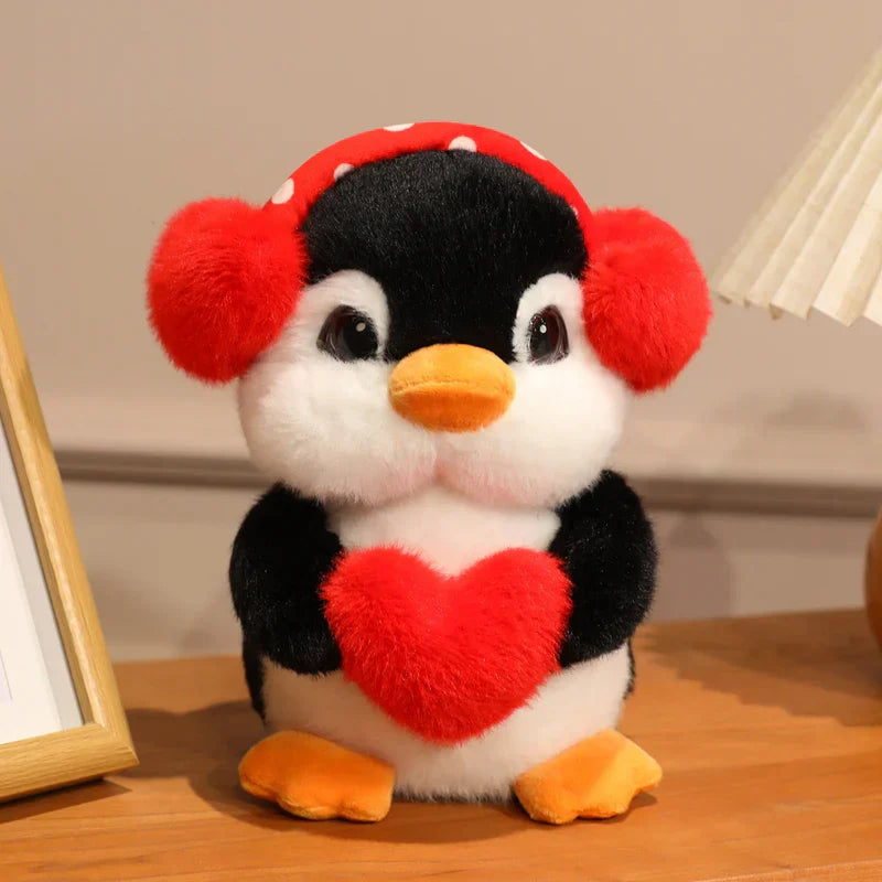 Love Penguin Plush Toy - Soft Stuffed Animal with Heart for Valentine's Day