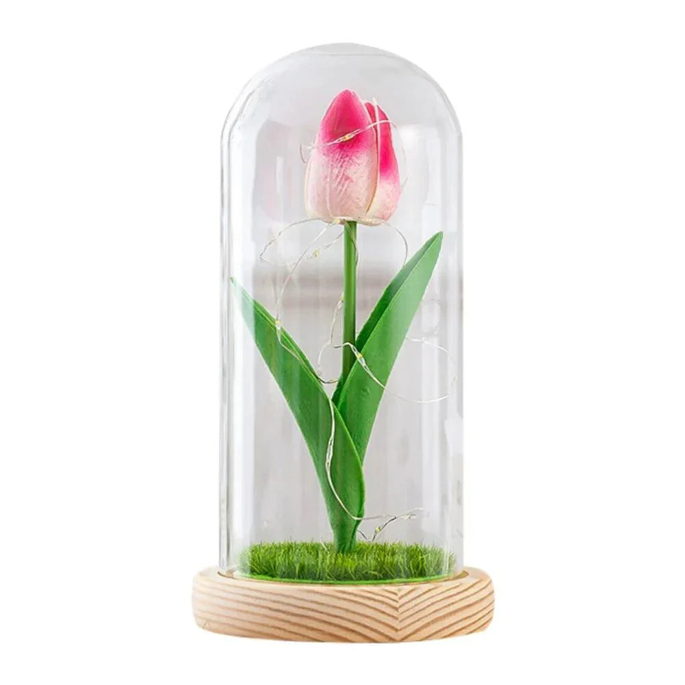 Led Glass Rose Tulip Ornament