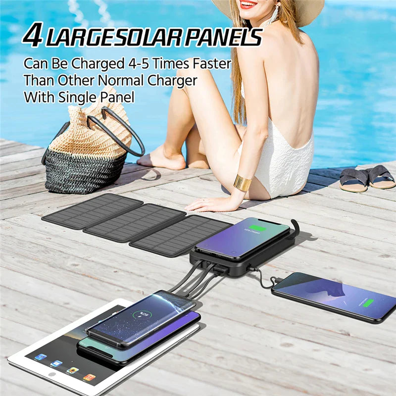 Multifunctional Solar Power Bank Quick Wireless Charger