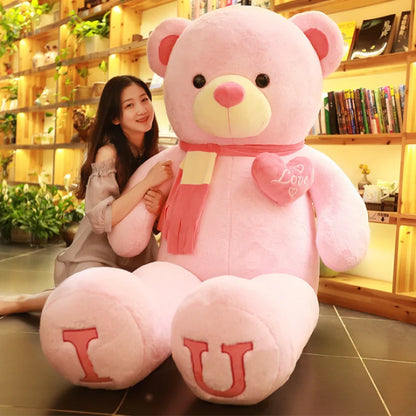 80/100cm I Love You Teddy Bear Plush - Large Soft Stuffed Toy for Kids, Girlfriend, or Valentine's Day