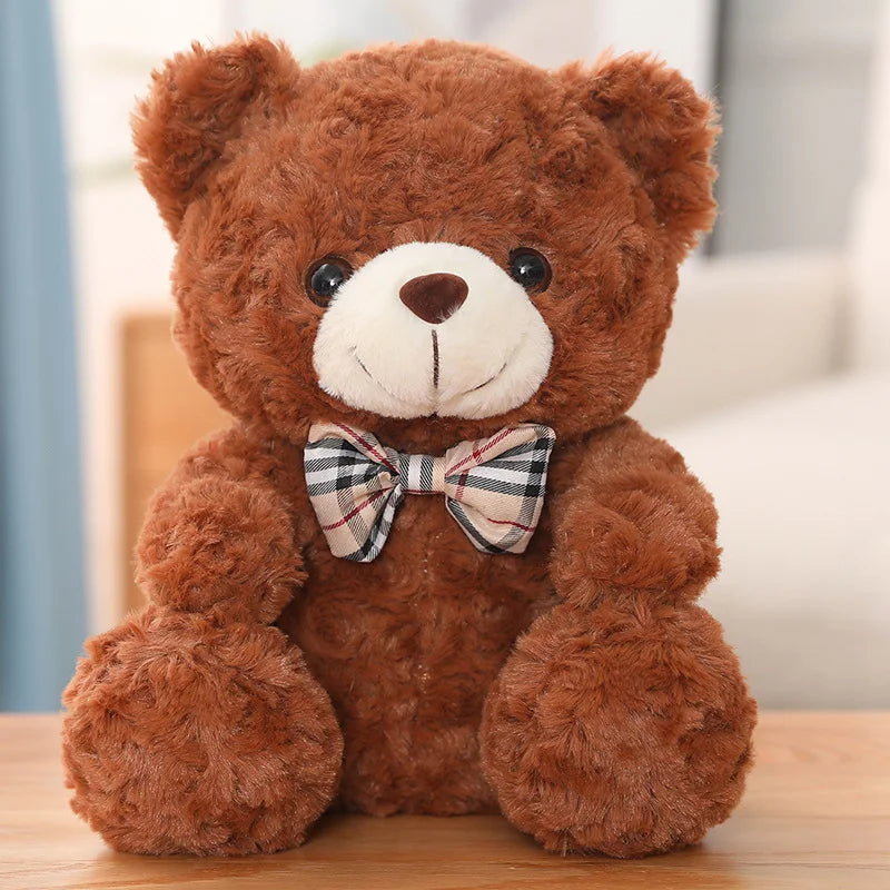 Kawaii Teddy Bear Plush Toy with Bow 25/35cm Soft Stuffed Animal for Gift