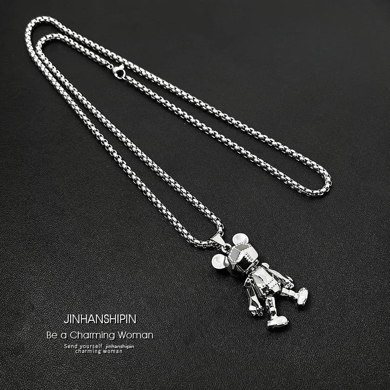 Movable Bear Pendant Necklace