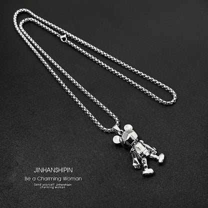 Movable Bear Pendant Necklace