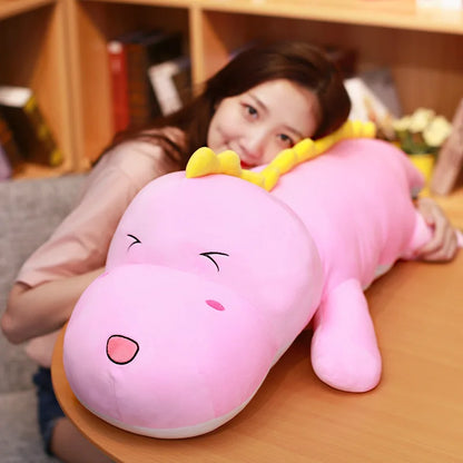 Big 80CM Cute Dinosaur Plush Toy - Soft Cartoon Pillow for Kids & Gifts