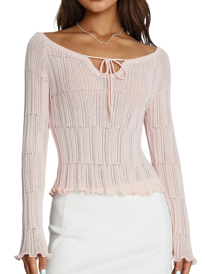 Pink Long Sleeve Ruched Top