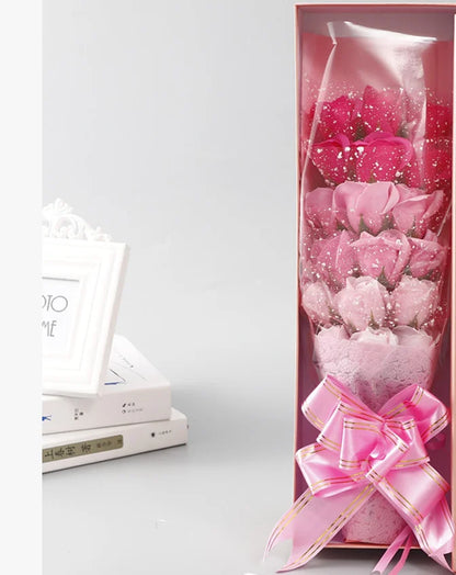 18PCS Soap Flower Bouquet Gift Box for Valentine's Day