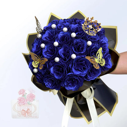 Glitter Artificial Rose Bouquet for Gifts and Decoration