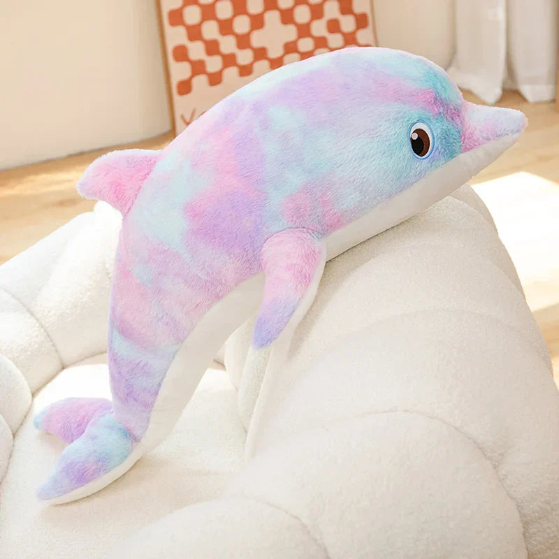 50cm Colorful Dolphin Plush Throw Pillow Soft Stuffed Toy