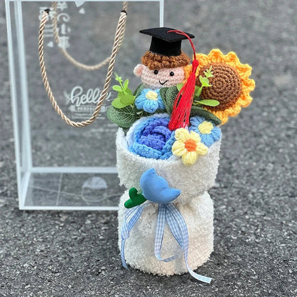 Crochet Sunflower Bouquet Handmade Eternal Flowers for Gifts and Decoration