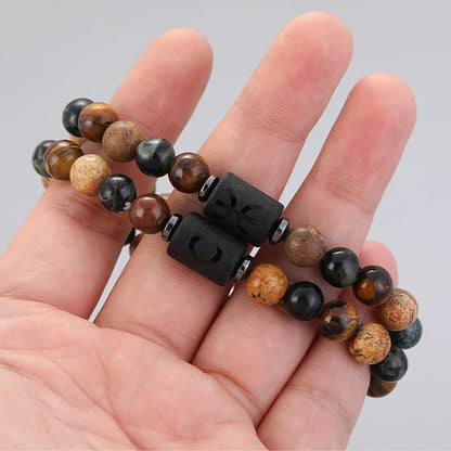 12 Zodiac Natural Stone Beaded Bracelet
