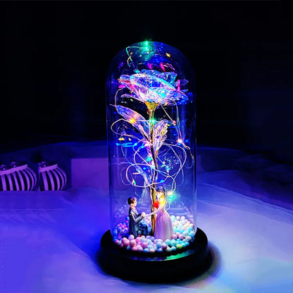 Milky Way Glass Dome Rose - Romantic Gift for Her