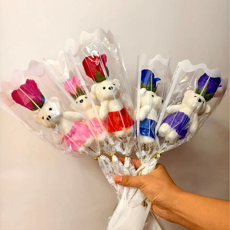 Artificial Rose Bear Soap Flower Bouquet