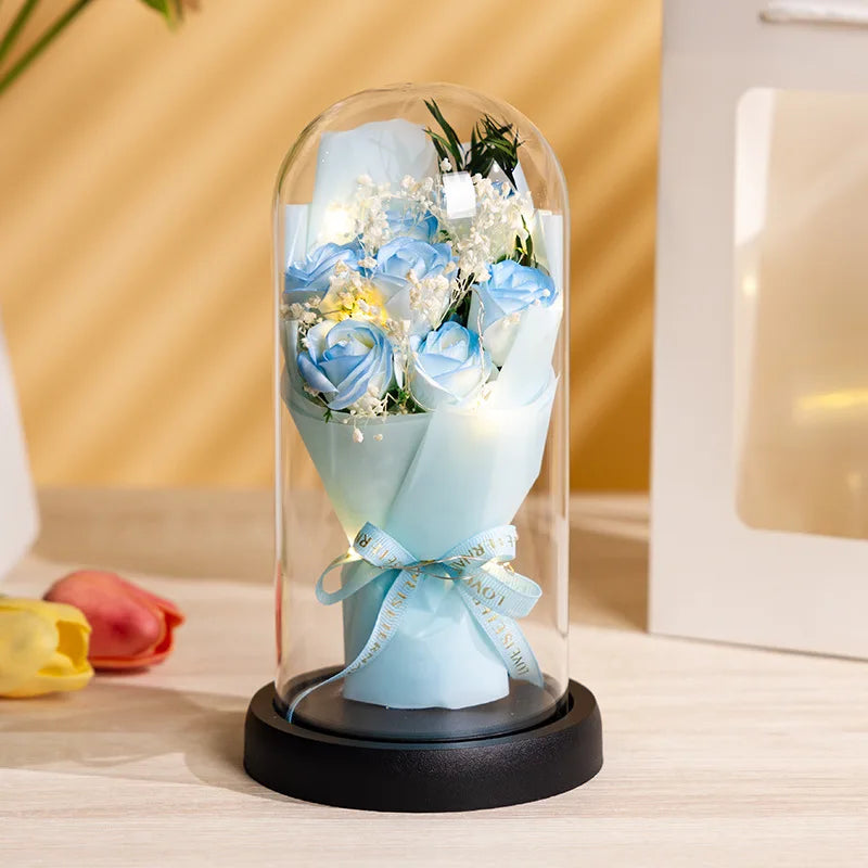 Everlasting LED Rose in Glass Dome - Romantic Gift Decor
