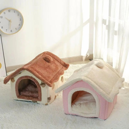 Soft Dog Bed Enclosed Winter House