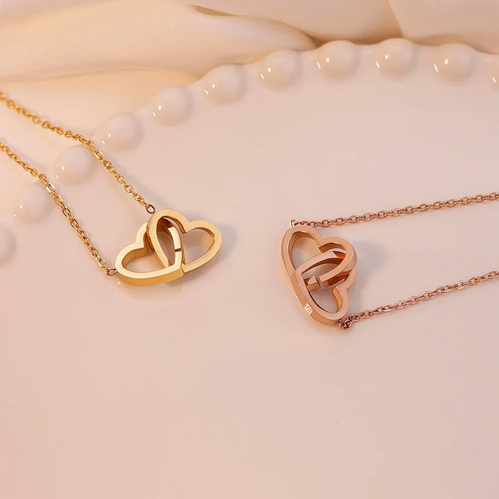 Personalized Heart Name Pendant Necklace with Rose Gift Box