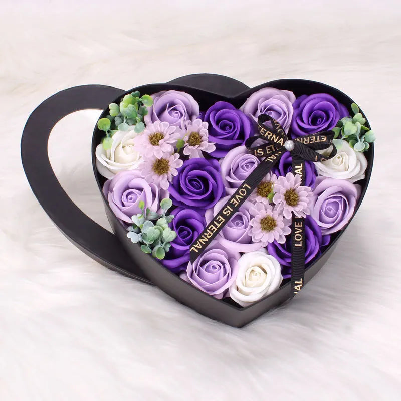 Heart-Shaped Rose Gift Box Foam Artificial Roses for Valentine's Day and Special Occasions