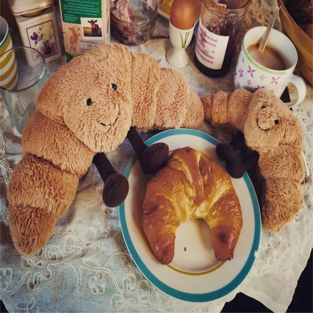 Cute Croissant Plush Pillow - Soft Food Toy for Kids & Gifts
