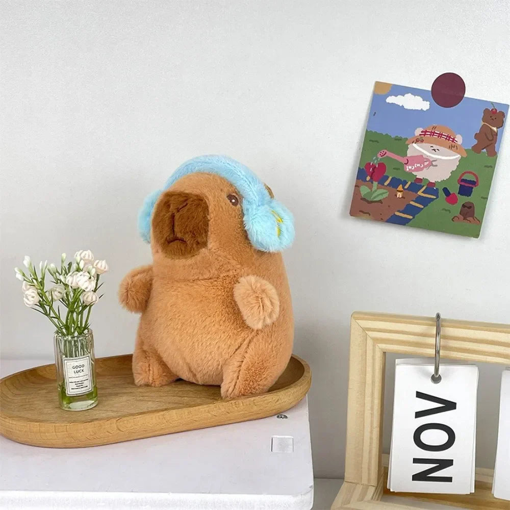 Capybara Plush Toy with Hoodie and Wings Mini Soft Stuffed Doll