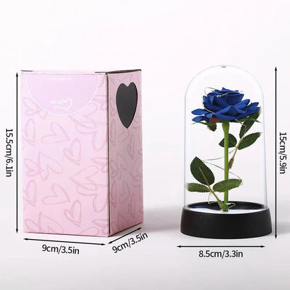 Enchanted Red Rose In Glass Dome