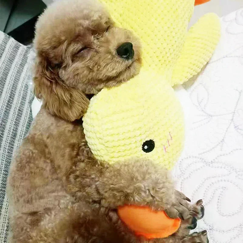 Bite-Resistant Plush Duck Toy for Dogs - Teething & Sleep Aid