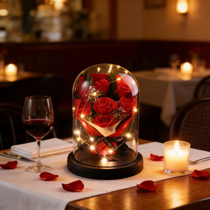 Eternal Rose Starry Glass Dome Decor